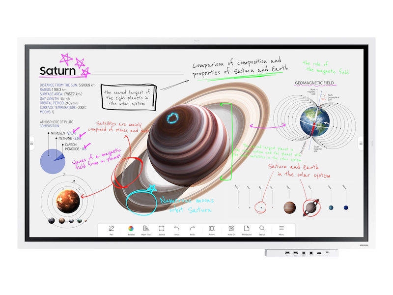 SAMSUNG WM75B Flip Pro Interactive Display - 75" Landscape 4K (3840 x 2160) 350 nits @ 60Hz LED, Infrared Multi-Touch