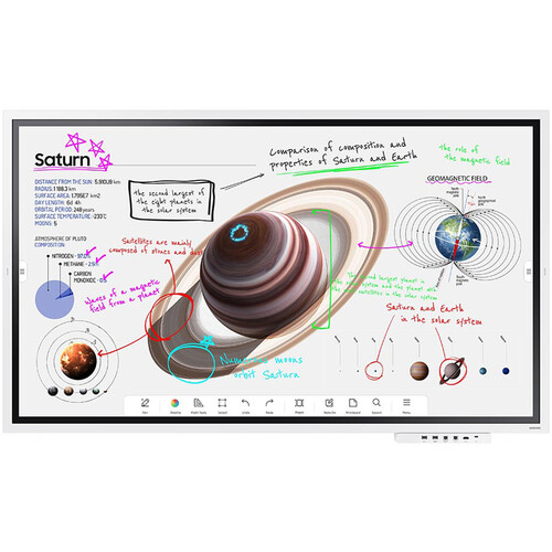 SAMSUNG WM65B Flip Pro Interactive Display - 65" Landscape, Portrait 4K (3840 x 2160) 350 nits @ 60Hz LED, Infrared Multi-Touch