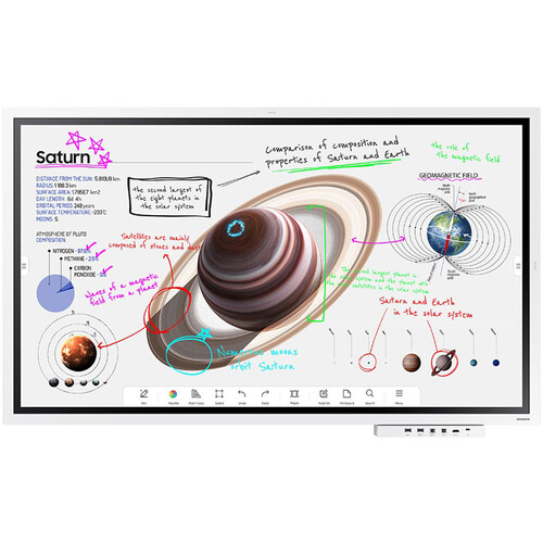 SAMSUNG WM55B Flip Pro Interactive Display - 55" Landscape, Portrait 4K (3840 x 2160) 350 nits @ 60Hz LED, Infrared Multi-Touch