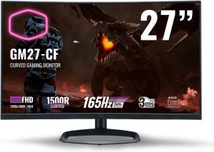 COOLER MASTER GM27-CF Gaming Curved Monitor - 27" FHD (1920 x 1080), VA, Height, Tilt, Swivel, HDMI, DP, 300nits, 200Hz