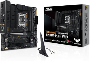 ASUS TUF GAMING B760-PLUS Motherboard - Intel Socket LGA1700, B760, 4 x DIMM slots, DP, HDMI, 128 Mb Flash ROM