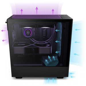 NZXT H5 Flow RGB Case - 165mm CPU, 365mm GPU, Mini-ITX, Micro-ATX, ATX