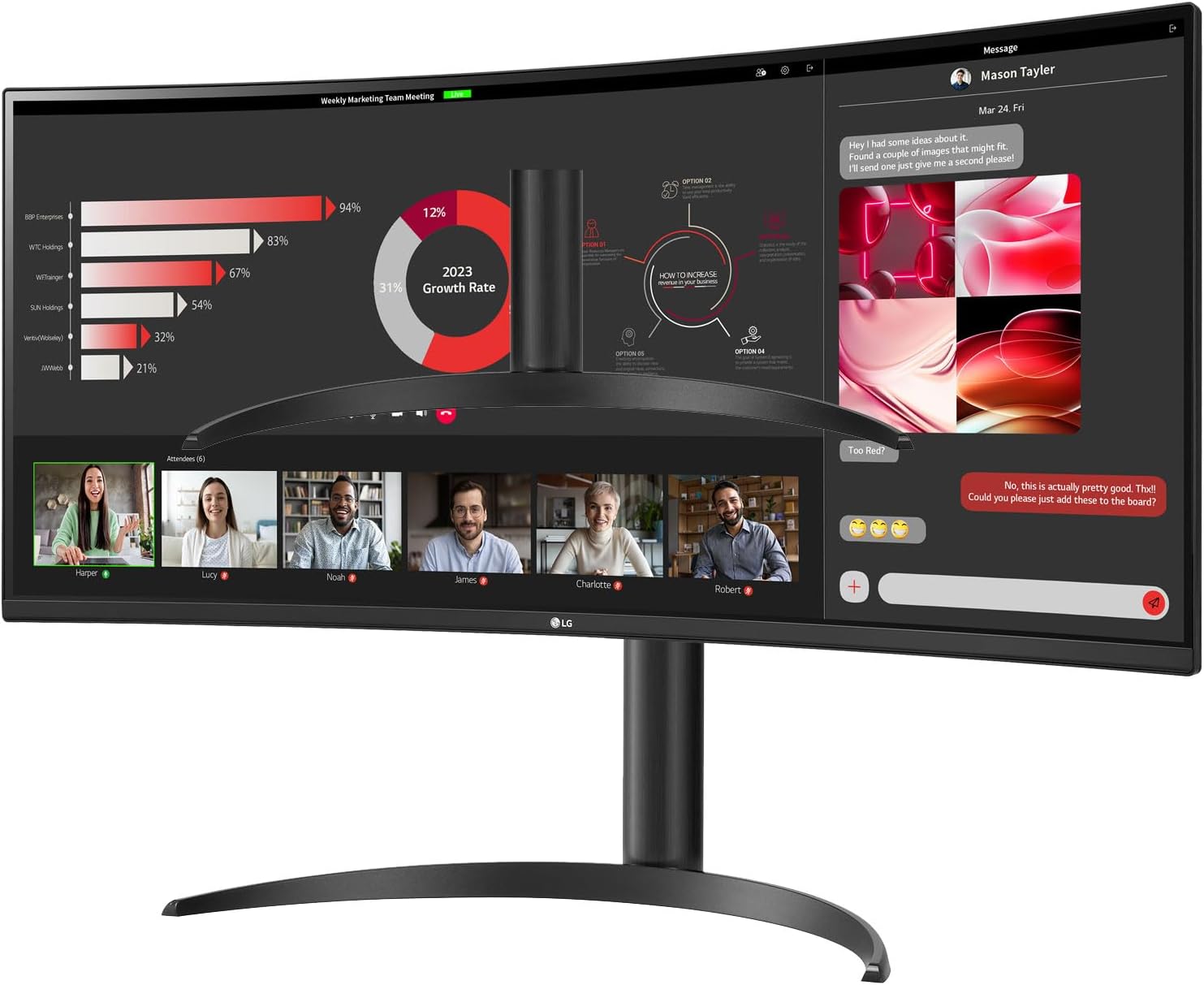 LG 34WR55QC-B ULTRAWIDE Curved Monitor - 34