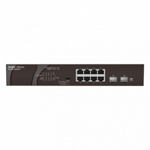 Ruijie (RG-ES110GDS-P) Unmanaged Switch - 8 x Gigabit Ethernet Ports Base-T Ports, 2 x 1000 Base-X SFP ports