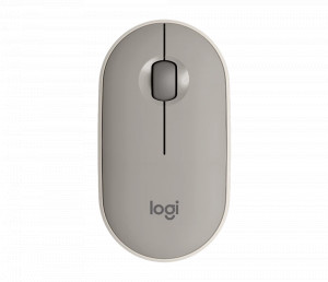 LOGITECH PEBBLE M350 Wired Mouse - High Precision Optical Tracking, 1000 DPI, 3 Button, Bluetooth Low Energy Technology (Sand)