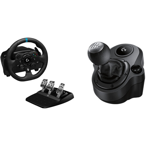 Logitech G G923 TRUEFORCE Force Feedback Genuine Leather Racing Steering  Wheel and Pedals and Logitech G Driving Force Shifter – Xbox X|S, Xbox One