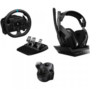 Logitech G G923 TRUEFORCE Gaming Controllers | Racing Wheel, Pedals Kit, Driving Force Shifter, A50 Wireless Headset